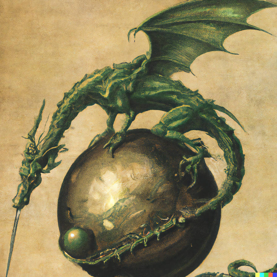 Dragon Sphere (A.I. generated with DALL-E) by DataLorean on DeviantArt