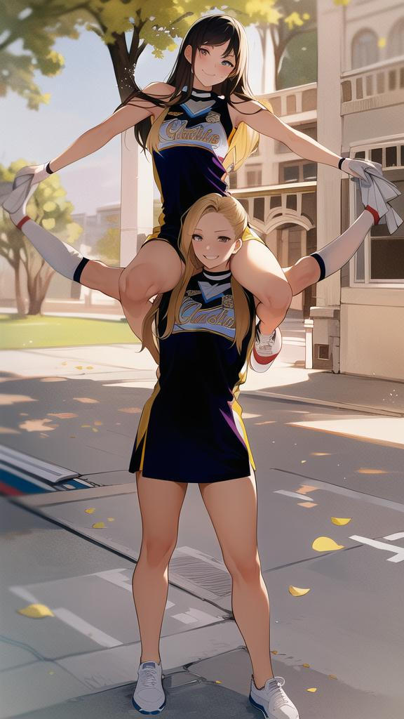 Cheer shoulder ride by karennnnn123 on DeviantArt