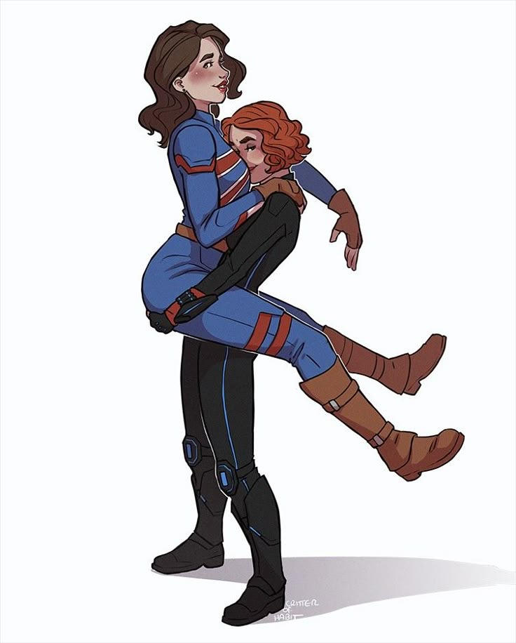 Marvel girls Lift and Carry by karennnnn123 on DeviantArt