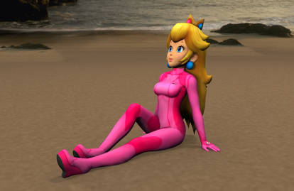 Zero Suit Peach relaxing at the Beach