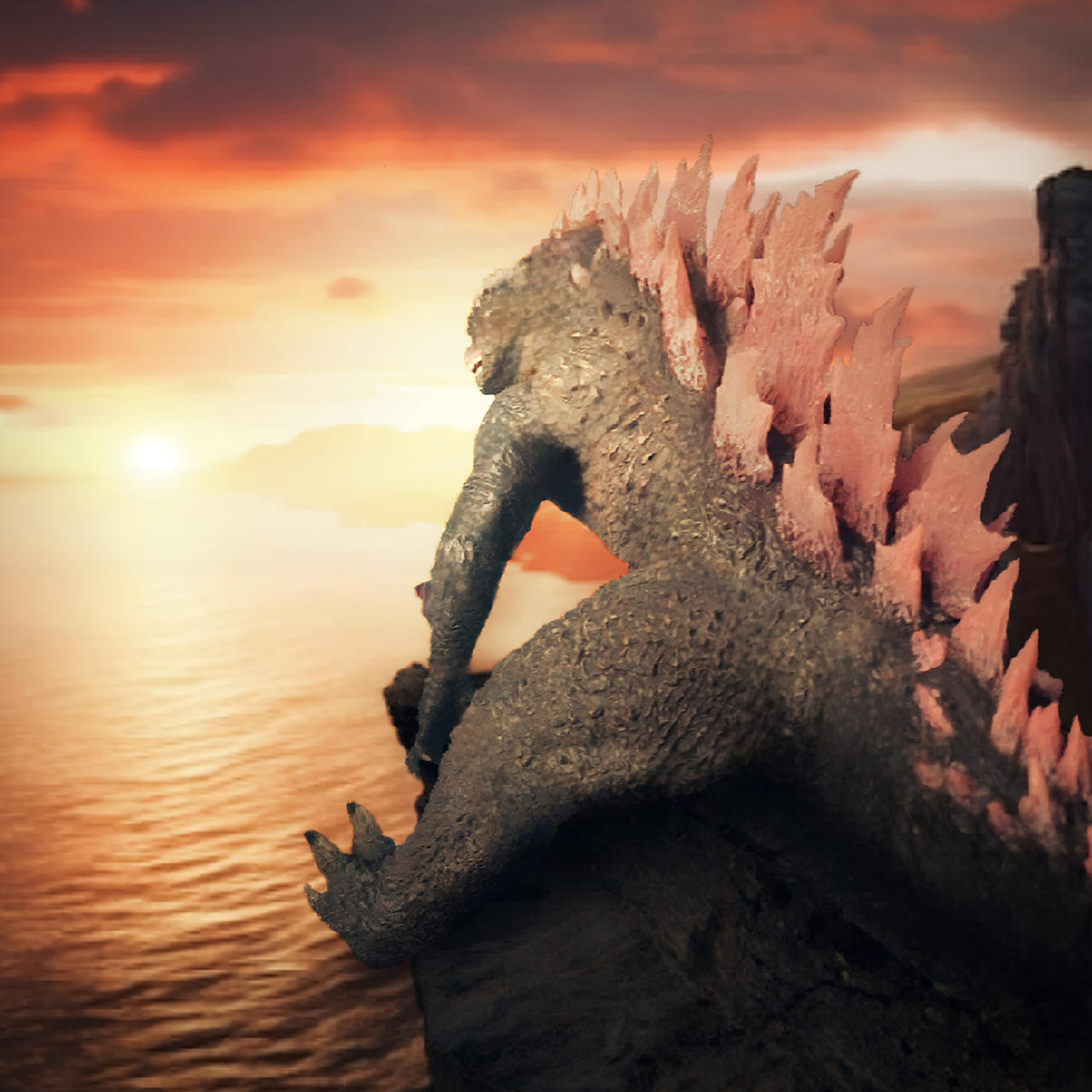 Godzilla Watching Guide Godzilla watching the sunset by JurassicZillaYT on DeviantArt