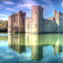 Bodiam Castle, an English castle in East Sussex