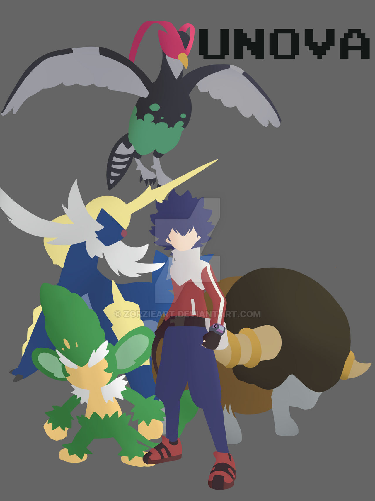Unnova Ash Rival Unova Rival 2 by ZorzieArt on DeviantArt