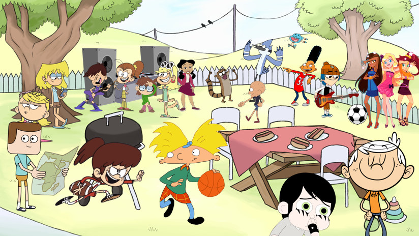 Cartoon Characters Having A Crossover Party!