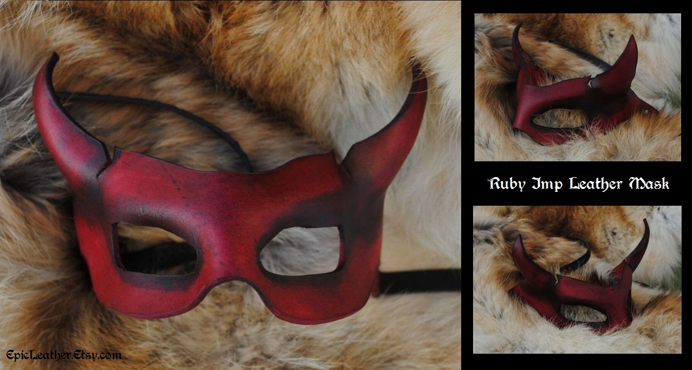 Ruby Imp Leather Mask