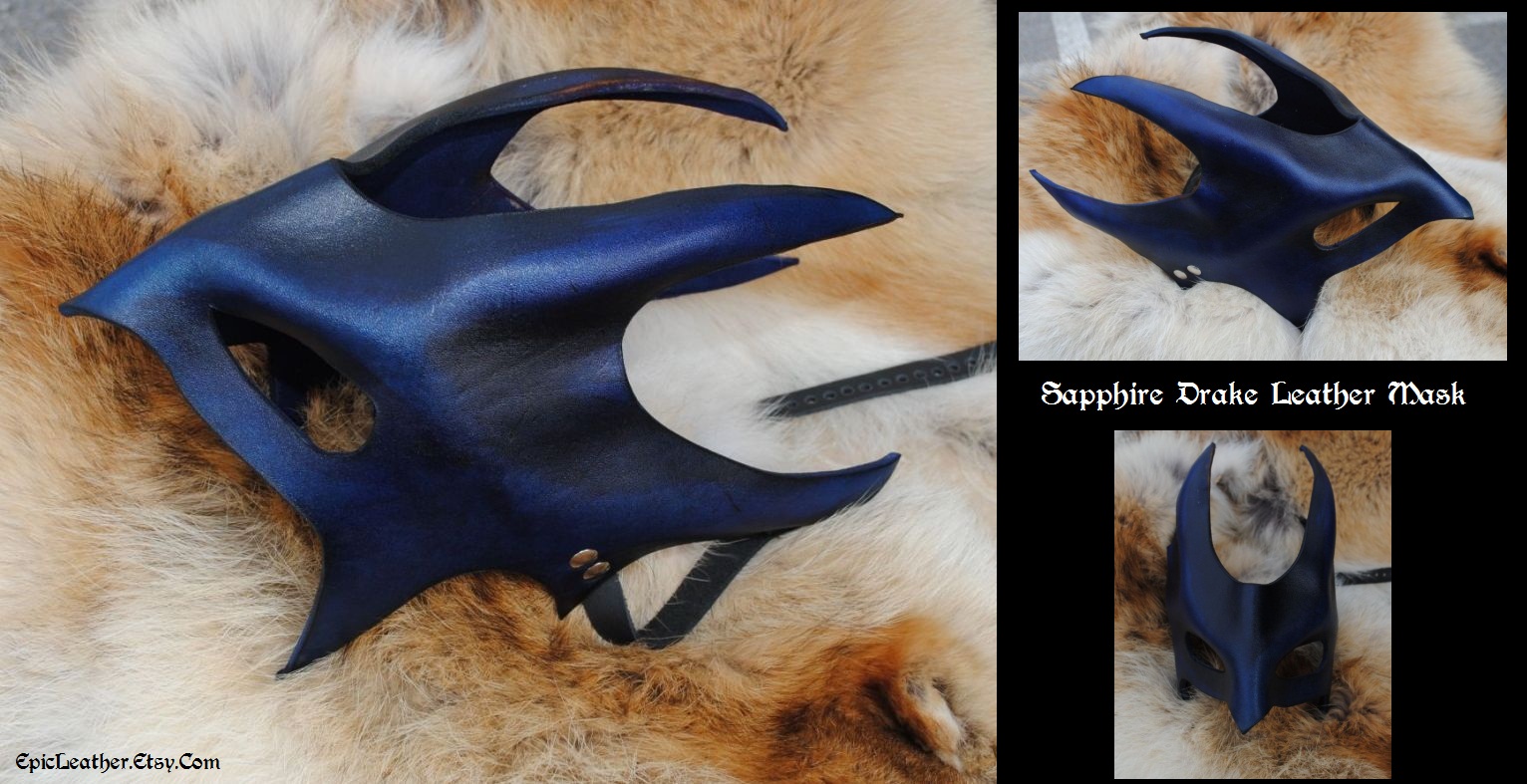 Sapphire Drake Leather Mask