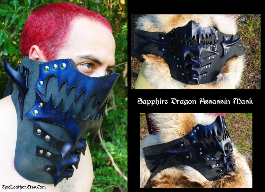 Sapphire Dragon Assassin Mask by Epic-Leather on DeviantArt