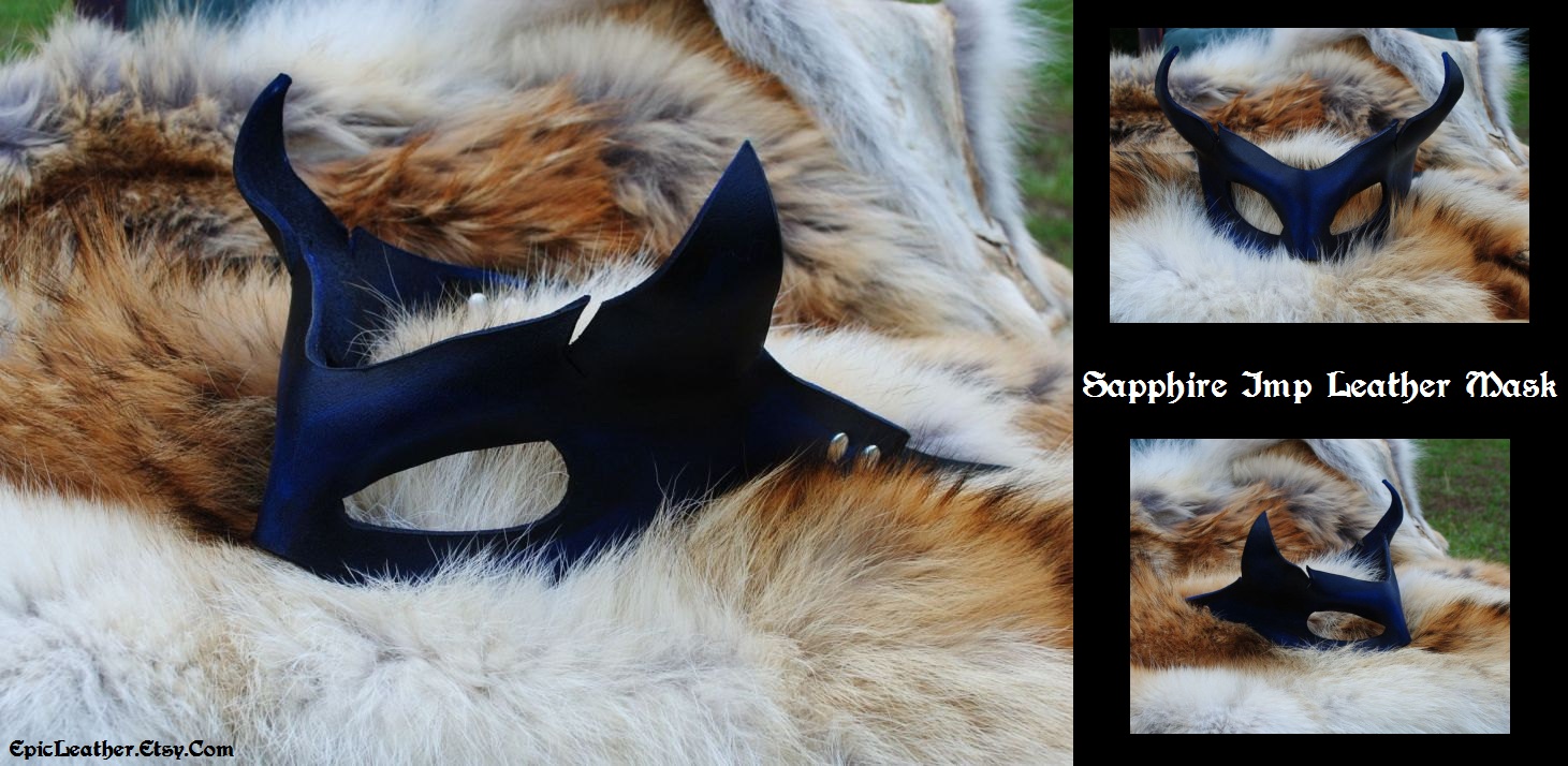 Sapphire Imp Leather Mask