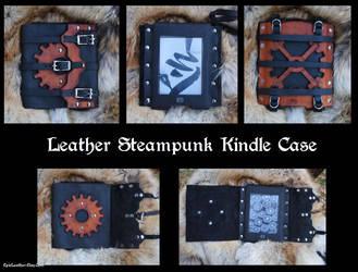 Leather Steampunk Kindle Case by Epic-Leather