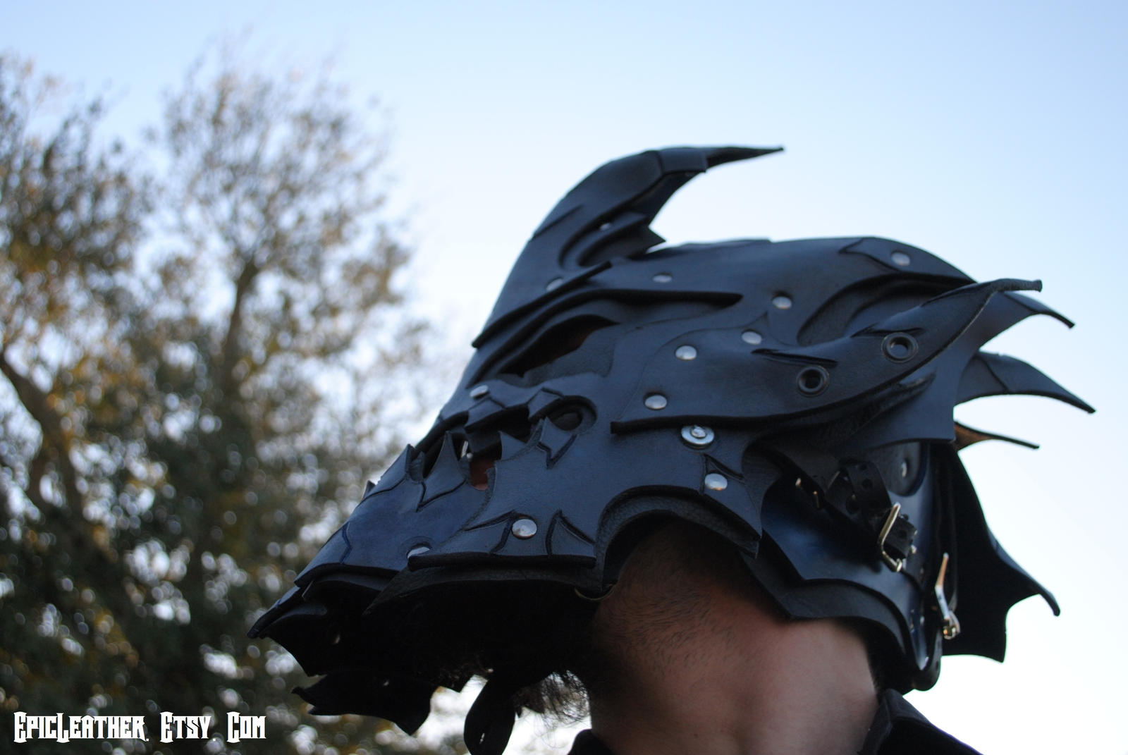 Sapphire Dragon Lord Helm by Epic-Leather