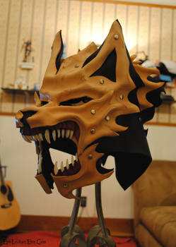 WIP Leather and Bone Wolf Helm Commission