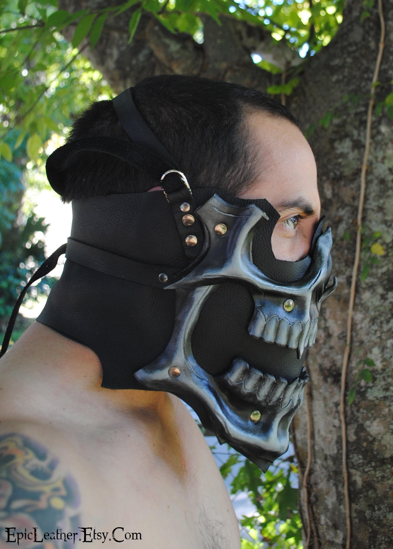 Leather Demonic Skull Motorcycle Riding Mask 2 by Epic-Leather on ...