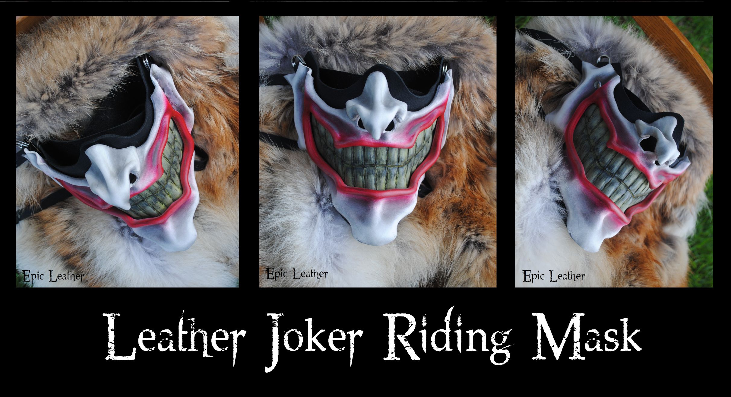 Leather Joker Riding Mask