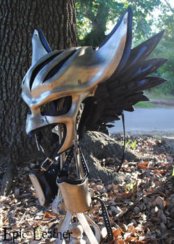 Leather Hawkgirl Helmet - Right Profile