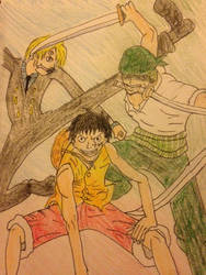 Luffy Zoro and Sanji