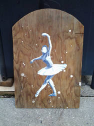 Recycled Painting: Pokedot Ballerina