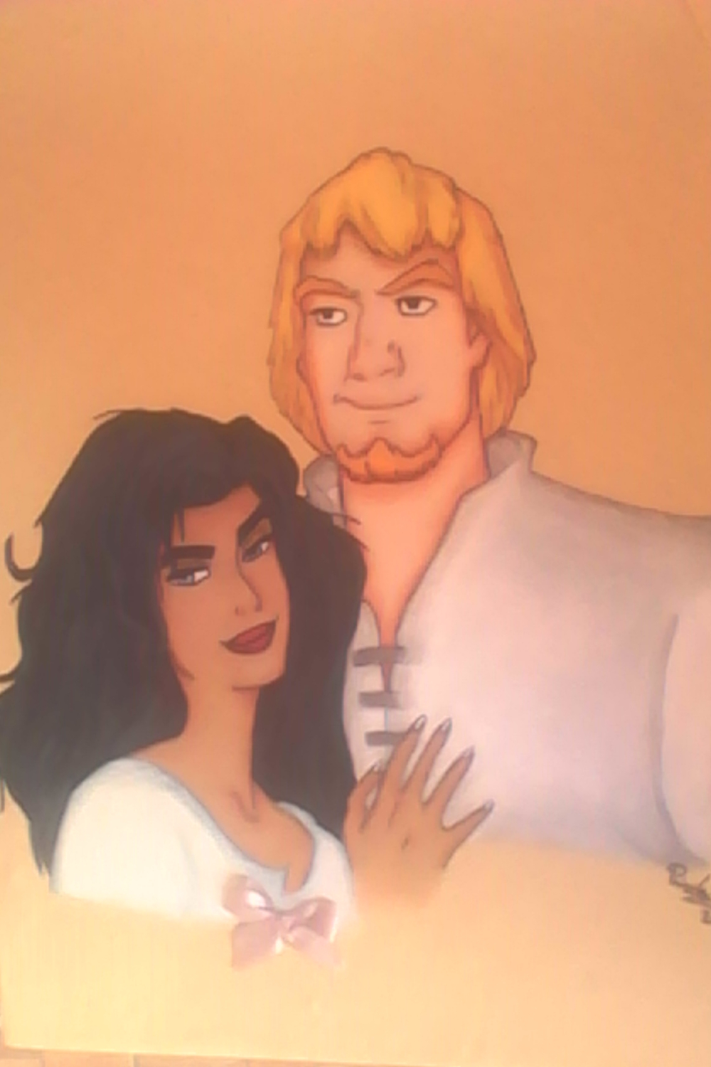 Esmeralda and Captain Phoebus, Painting on T-shirt