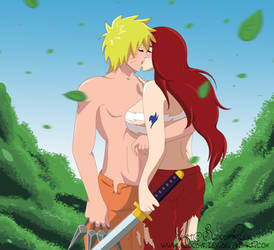 Xover - Naruto and Erza - Battle Kisses