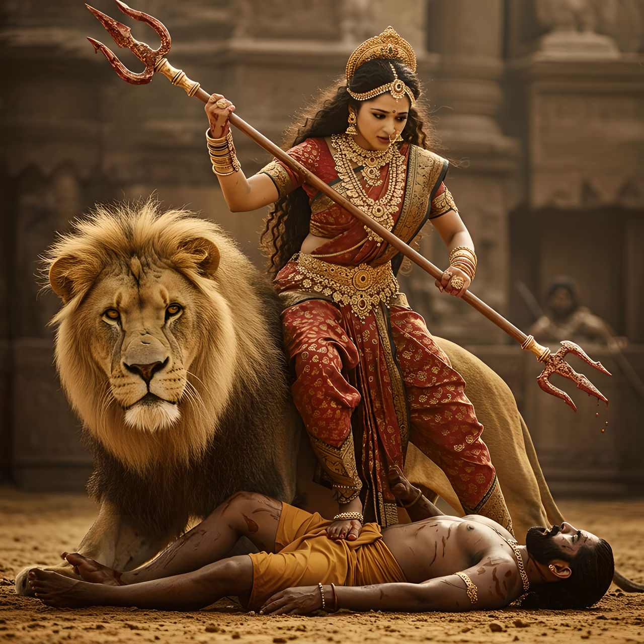 Goddess Durga trample demon by fortd on DeviantArt