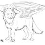 Winged Wolf FREE lineart