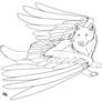 Winged Wolf FREE lineart 2