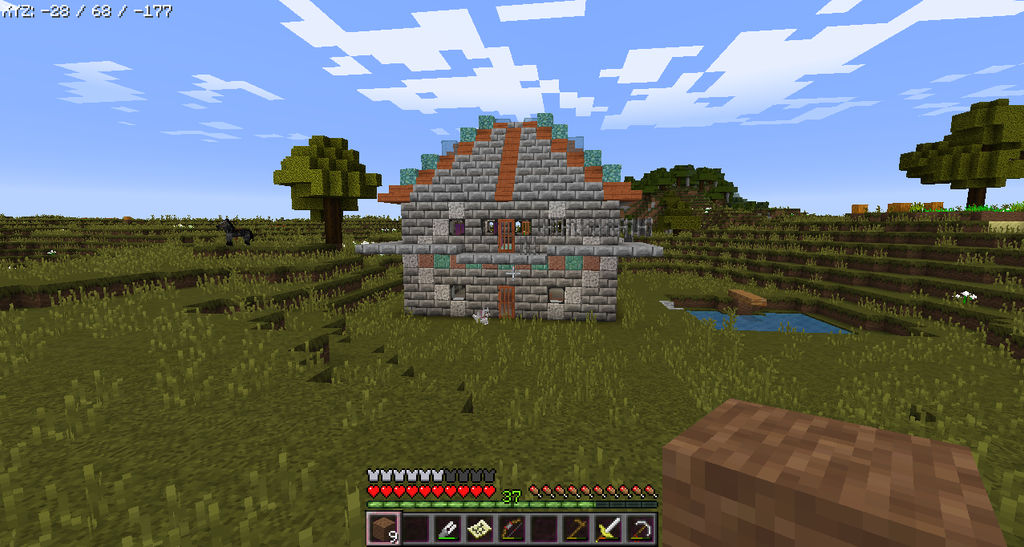 Pretty Minecraft House - Front View by LovedPurpleAngelWife on DeviantArt