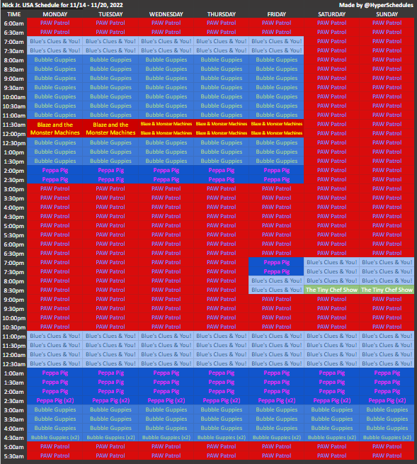 The Nick Jr Schedule By BobCardsForever On DeviantArt the-nick-jr-schedule-by-bobcardsforever-on-deviantart