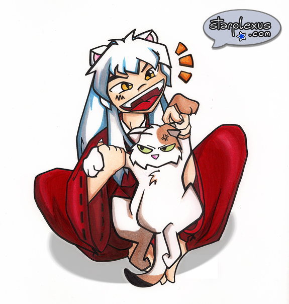 inuyasha loves kagome's kitty