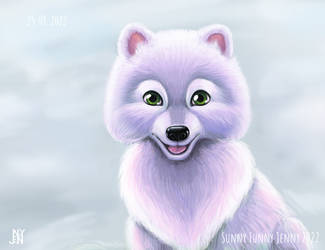White fox (cartoon) by SunnyFunnyJenny