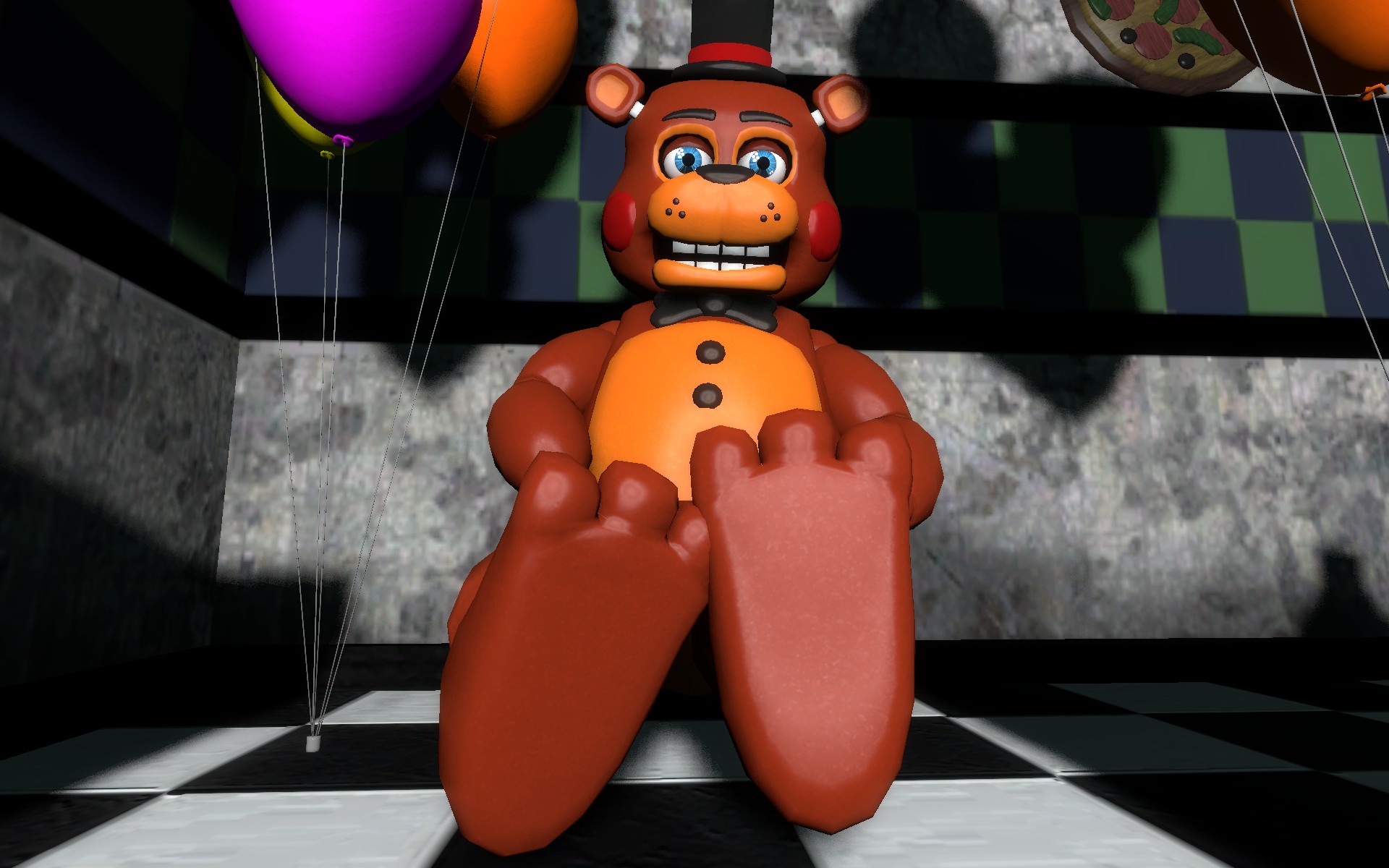 Toy Freddy in Party Room 1 (Camera Version) by randomlyfriendly on  DeviantArt