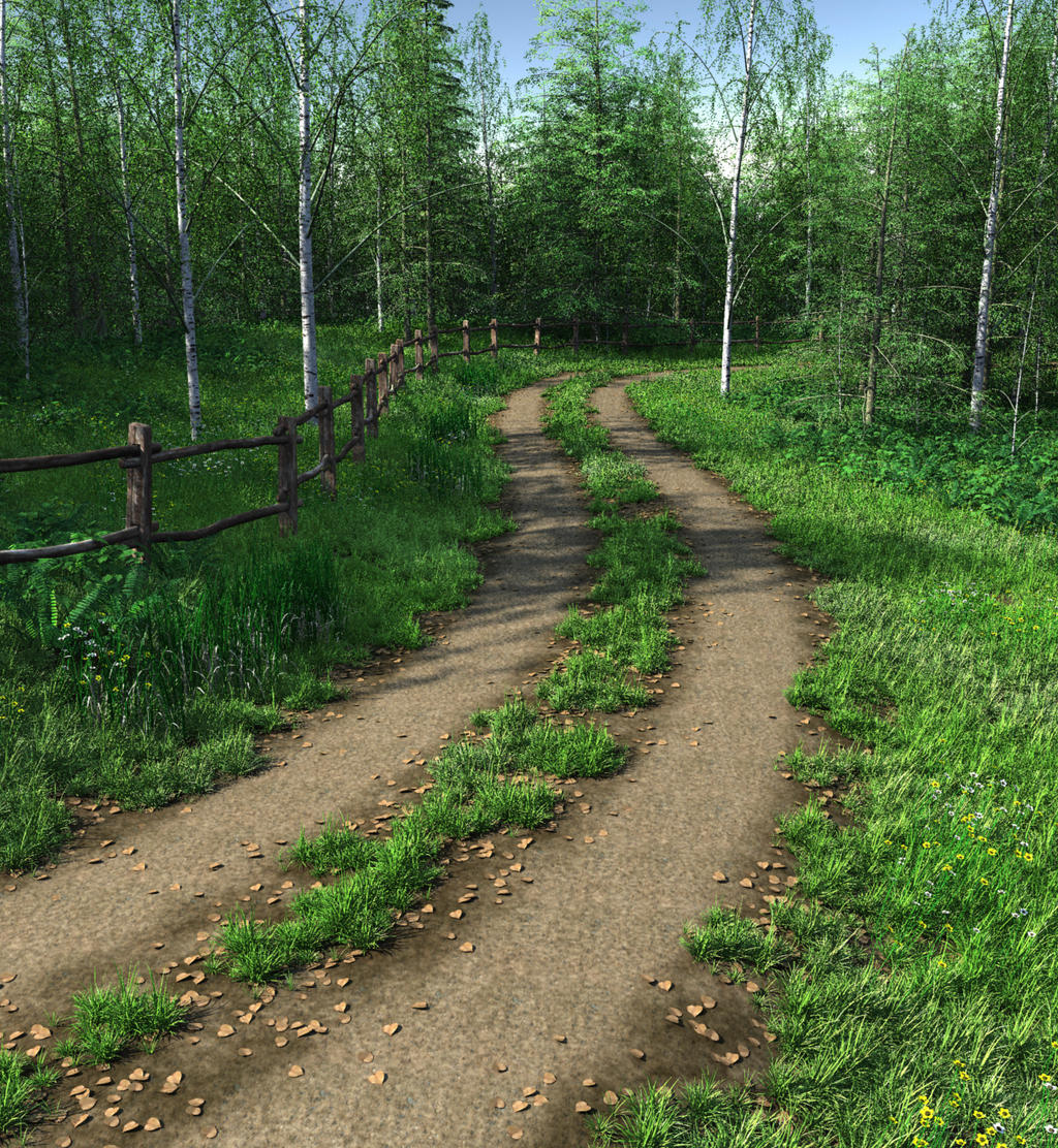 Country Lane Summer Premade Background