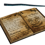Spell Book And Wand PNG Stock