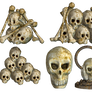 Spooky Skulls PNG Stock 03
