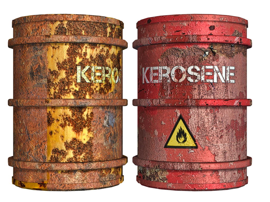 Rusty Oil Drums PNG Stock