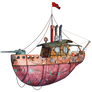 Steampunk Flying Tug Boat 01 PNG Stock