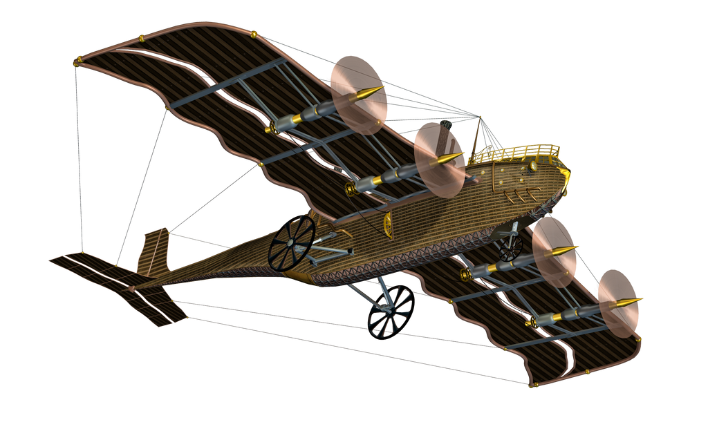 Steampunk Flying Machine 03 PNG Stock