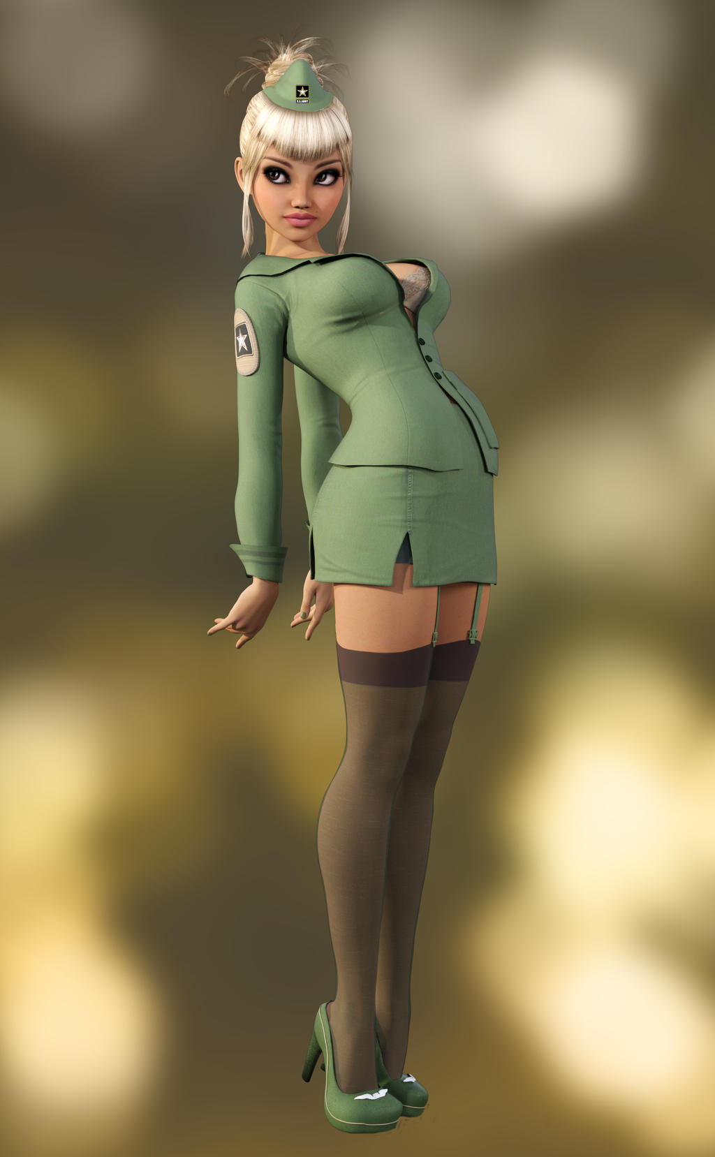 Sexy Little Pinup - Army Girl