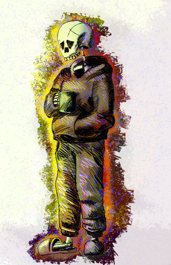 Tired Skeleton by SmallHandedArt on DeviantArt