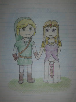 Chibi Link and Zelda