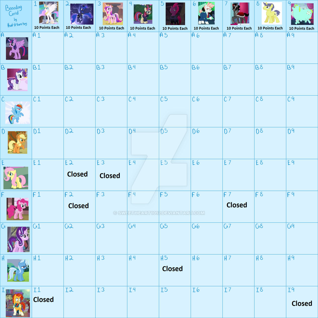 MLP Breeding Chart Grid Adopts by sweetheart1012 on DeviantArt