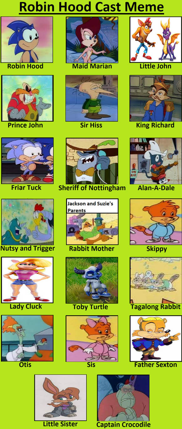Sonic Robin Hood Characters Set 2 (Plus Bonus) by GingyGin on DeviantArt