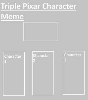 Triple Pixar Character Meme