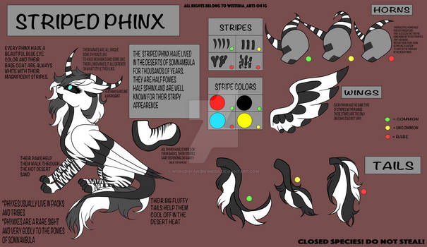 The Striped Phinx - CLOSED SPECIES ref sheet