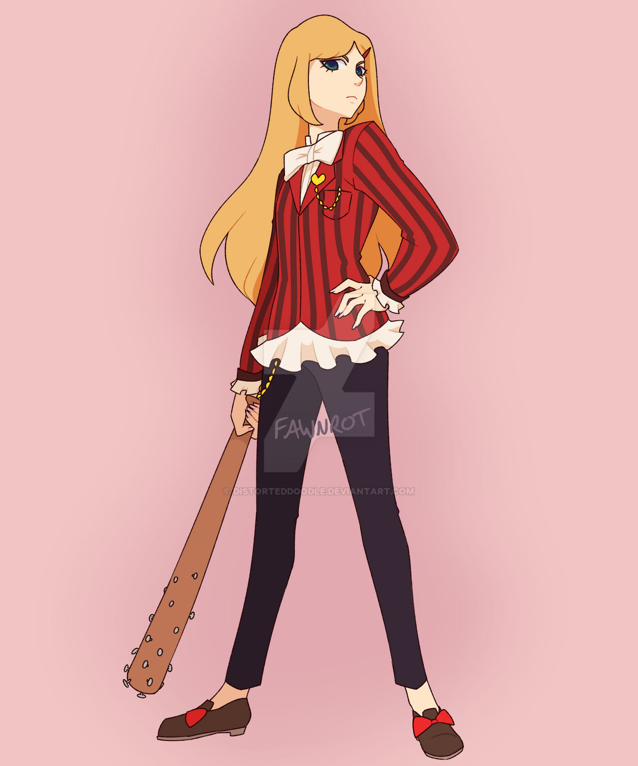 my favorite trope is 'Mean Girl With Weapon' by DistortedDoodle on