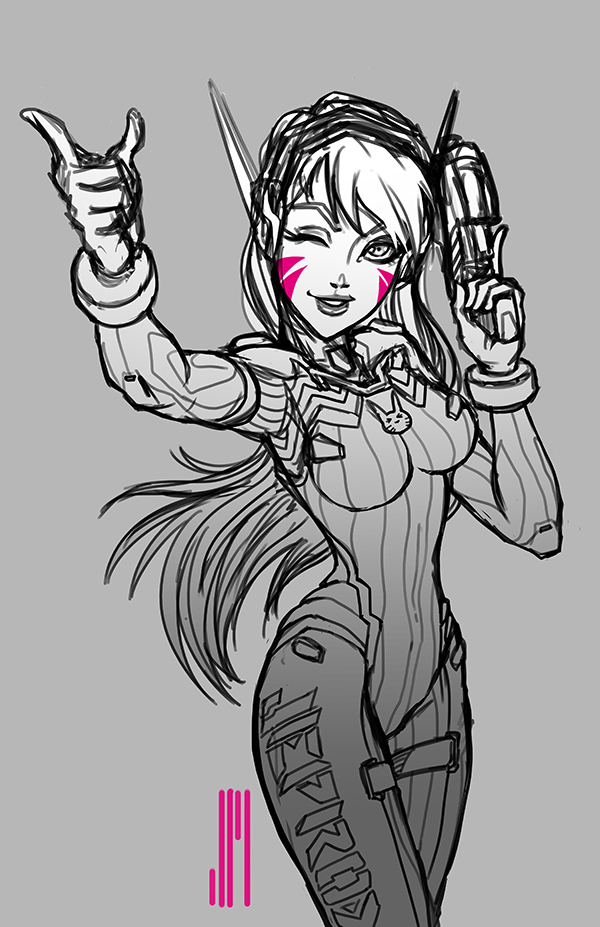 D.Va from Overwatch (Rough Sketch)