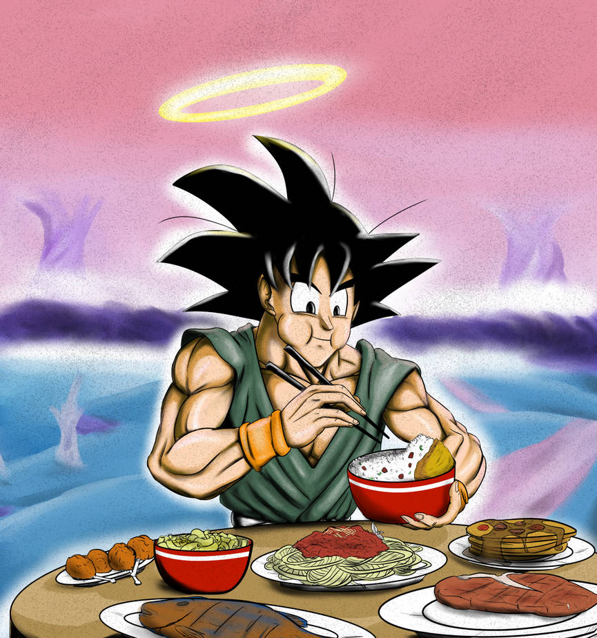 Goku eating food on Beerus by Frorenst on DeviantArt Goku eating food on Beerus by Frorenst on DeviantArt
