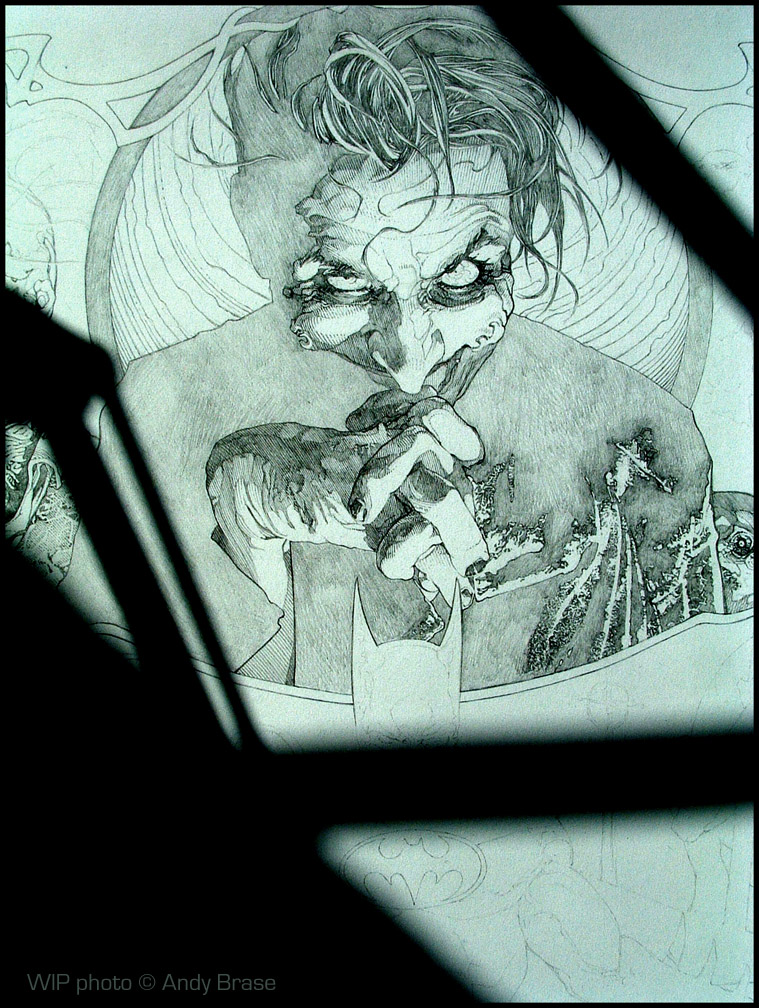 Joker Framed in Shadows: Pencil