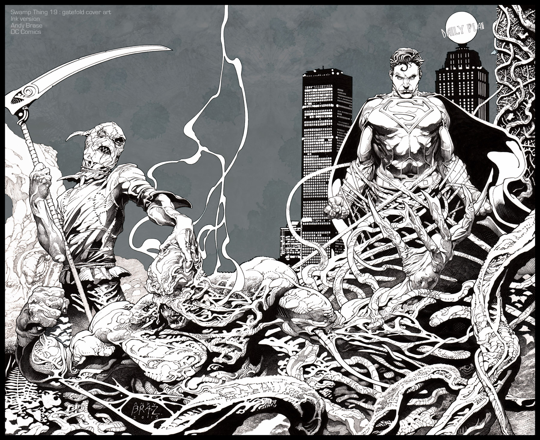 Swamp, Scarecrow, Superman : INK (DC cover)