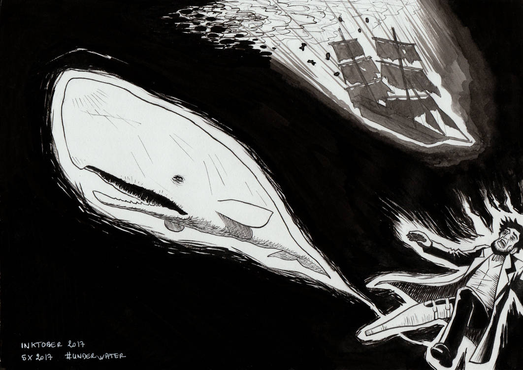 Moby Dick, Achab and the sinking Pequod by nautilebleu on DeviantArt