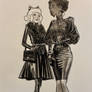 Esther and Erie, traditional art / latex fashion